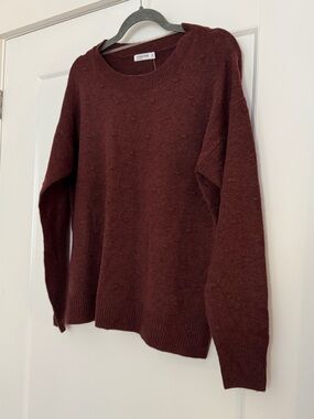 Signature Women's Deep Maroon Crewneck Bobble Sweater